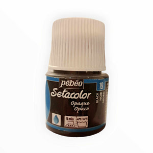 Pebeo Setacolor Opaque - Screen Printing/Textile Paint - Black 19 (Approx 95% of 45ml remaining)